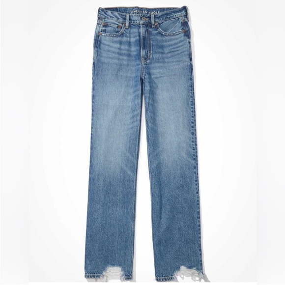 American Eagle Outfitters Super High Rise Baggy Wide Leg Jeans Size 8 Long - Picture 3 of 16